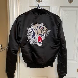 Vintage Satin Tiger Bomber Jacket